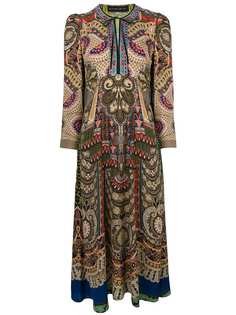 Etro платье-макси с симметричным принтом