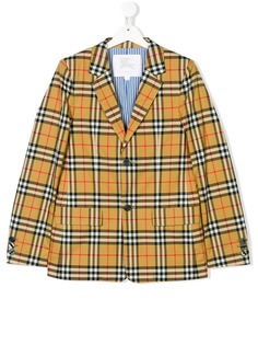 Burberry Kids поплиновый пиджак в клетку House Check