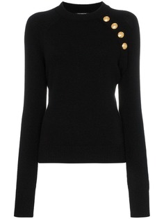 Balmain трикотажный джемпер с пуговицами на плече
