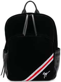 Giuseppe Zanotti Design tri-stripe velvet backpack