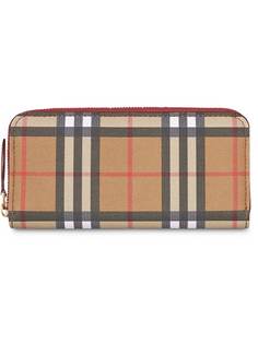 Burberry кошелек с круговой молнией в клетку Vintage Check