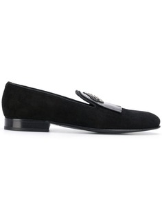 Dolce & Gabbana crown embroidered fringed loafers