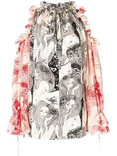 Alexander McQueen блузка со спущенной линией плеч Eve