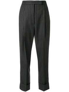 Thom Browne брюки в полоску с завышенной талией