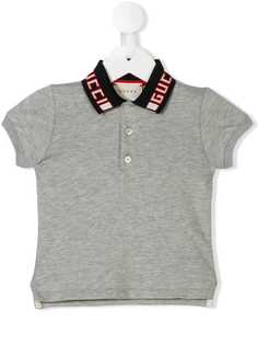 Gucci Kids рубашка-поло с логотипом на воротнике