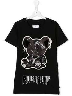 Philipp Plein Junior футболка с принтом медведя в готическом стиле