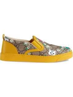 Gucci Kids кроссовки с принтом цветов и животных