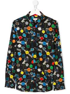 Paul Smith Junior рубашка с принтом часов