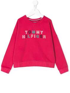 Tommy Hilfiger Junior logo embroidered sweatshirt