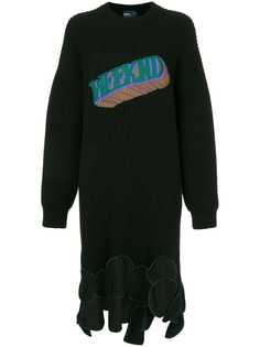 Kolor ребристое платье со слоганом