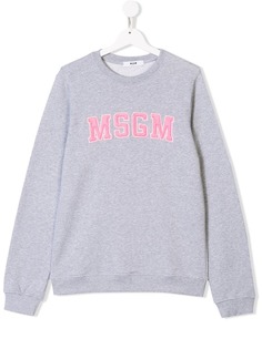 Msgm Kids толстовка с вышитым логотипом