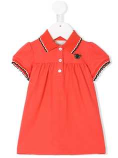 Gucci Kids платье-поло с заплаткой с бабочкой