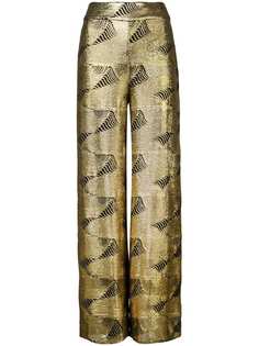 Sally Lapointe брюки-палаццо с отделкой люрексом