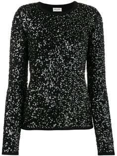 Saint Laurent топ с пайетками