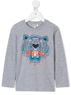 Kenzo Kids футболка с длинными рукавами и принтом тигра