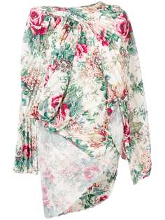Junya Watanabe асимметричная блузка с цветочным принтом