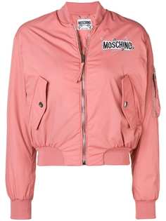Moschino куртка-бомбер на молнии с логотипом