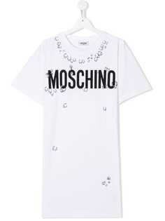 Moschino Kids платье-футболка с логотипом