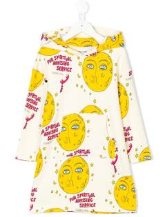 Mini Rodini платье с капюшоном и принтом Луны