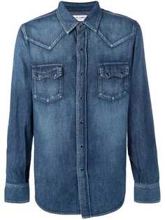 Saint Laurent джинсовая рубашка с выцветшим эффектом