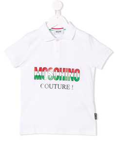 Moschino Kids рубашка-поло с логотипом