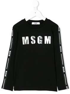 Msgm Kids топ с длинными рукавами и логотипом