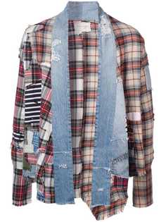 Greg Lauren состаренное джинсовое кимоно