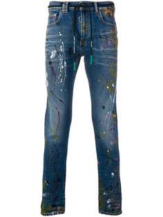 Off-White джинсы скинни с эффектом разбрызганной краски