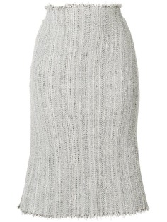 Thom Browne твидовая юбка-карандаш с необработанными краями