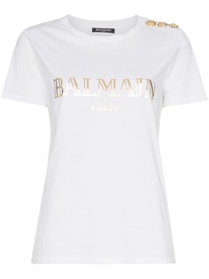 Balmain футболка с принтом логотипа