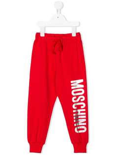 Moschino Kids спортивные брюки с принтом логотипа