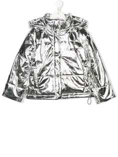 Msgm Kids дутая куртка с принтом логотипа