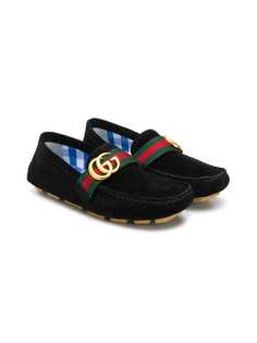 Gucci Kids web embellished GG loafers