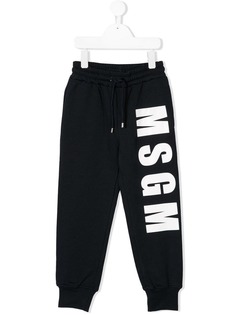 Msgm Kids спортивные брюки с принтом логотипа