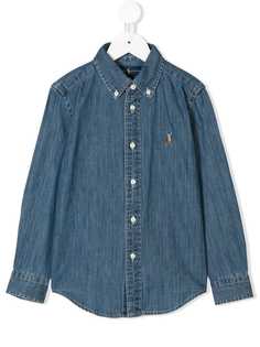 Ralph Lauren Kids embroidered logo denim shirt