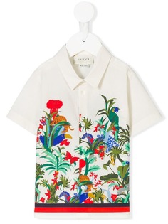 Gucci Kids рубашка с тропическим принтом