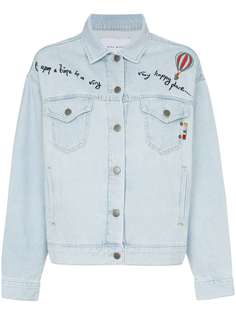 Mira Mikati джинсовая куртка с прозрачной панелью с вышивкой на спине