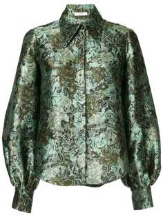 Erdem рубашка с рукавами "колокол" и цветочным принтом