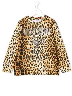 Moschino Kids толстовка с принтом леопарда