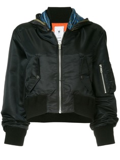 Maison Mihara Yasuhiro куртка-бомбер с декором в виде шарфа