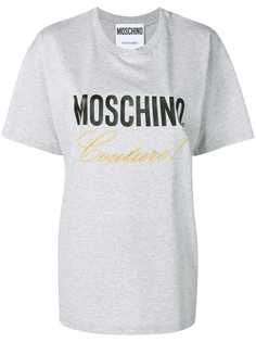 Moschino футболка с вышитым логотипом