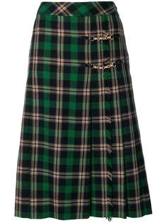 Céline Vintage плиссированная юбка в шотландскую клетку