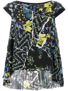 Erdem блузка с цветочным рисунком и плиссированной спинкой