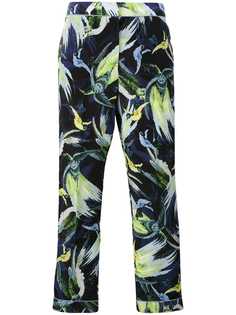 Erdem брюки с принтом птиц Giulia