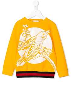 Gucci Kids толстовка с принтом с изображением птицы