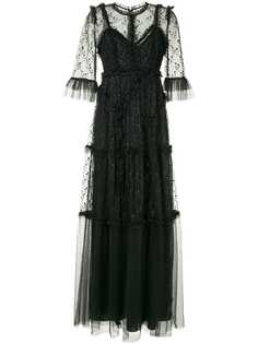 Needle & Thread вечернее платье с цветочной вышивкой