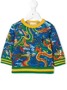 Gucci Kids толстовка с принтом китайских драконов