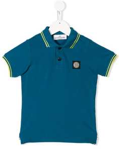 Stone Island Junior рубашка-поло с отделкой в полоску