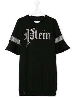Philipp Plein Junior TEEN logo studded T-shirt dress