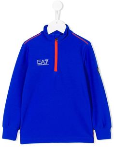 Ea7 Kids пуловер с короткой молнией